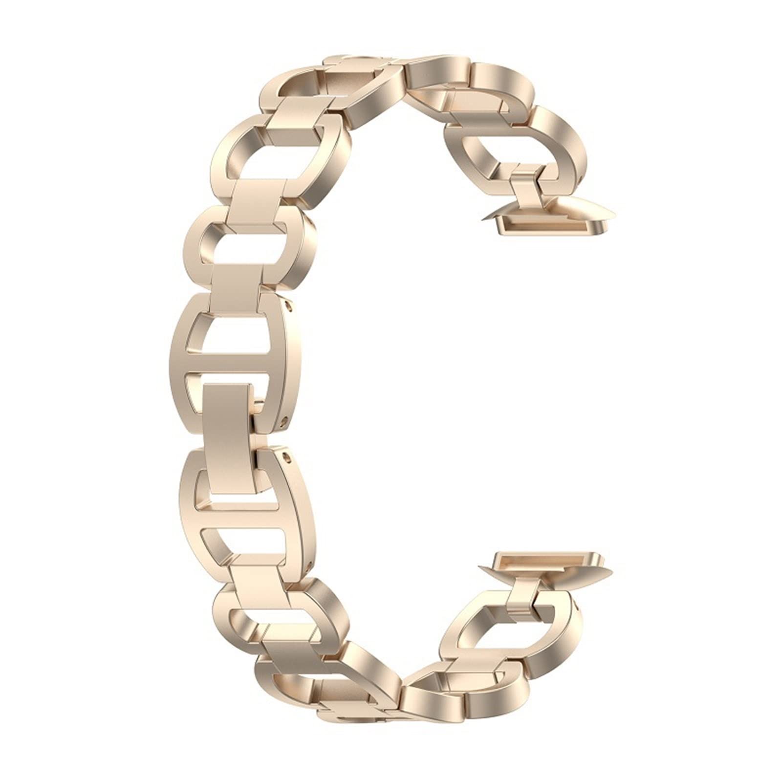 Metalowe paski ze stali nierdzewnej pasujące do Garmin Fitbit Luxes Origin stal nierdzewna damska bransoletka do zegarka męskiego pasująca do Fibit Luex czarne złoto (Color : B Champagne gold)