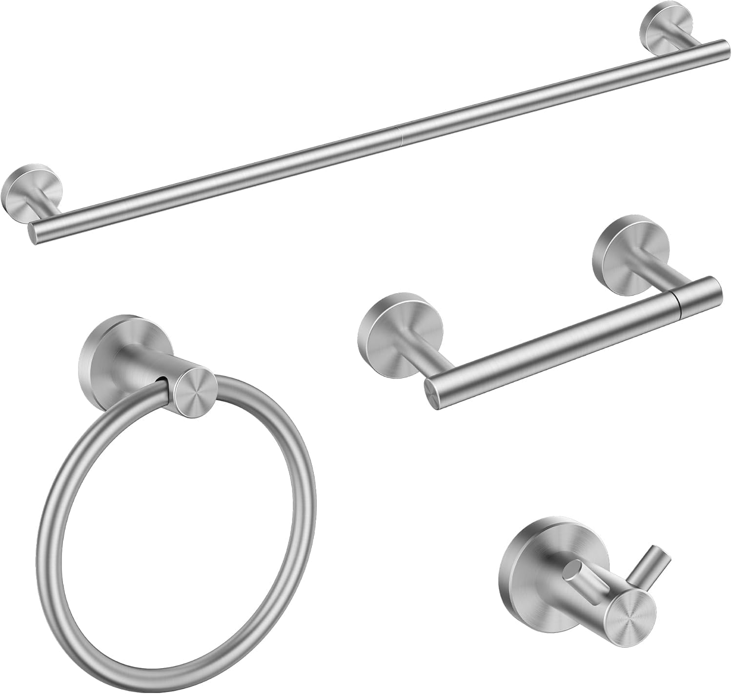 FORIOUS Bathroom Accessories, 4-Piece Bathroom Hardware Set - 24" Towel Bar — Amazon image 10