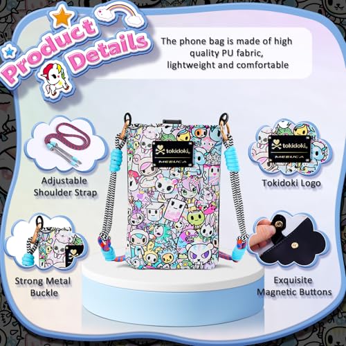 Tokidoki Official Licensed Leather Crossbody Bag with Adjustable Strap Phone Bag Shoulder Bag Coin Purses for Women4