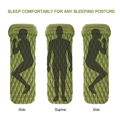 Almofadas de dormir infláveis para gatos noturnos com travesseiro e bolsa de ar para acampamento, mo