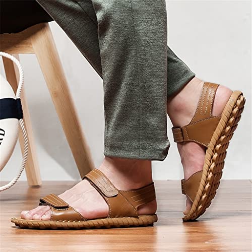Leather Sandals Men Shoes Breathable Antiskid Beach Slippers Sandalias Male Fashion Outdoor Footwear(44 Code)2