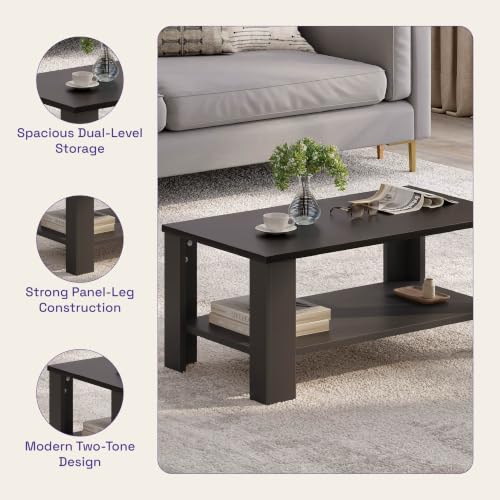 Image of Wakefit Center Table | 1 Yr Warranty | Coffee Table for Living Room Wooden, Tea Table for Living Room Wooden, Sofa Table, Free Installation from Brand, Modern Multi-Functional & Wobble-Free(Vaulten)