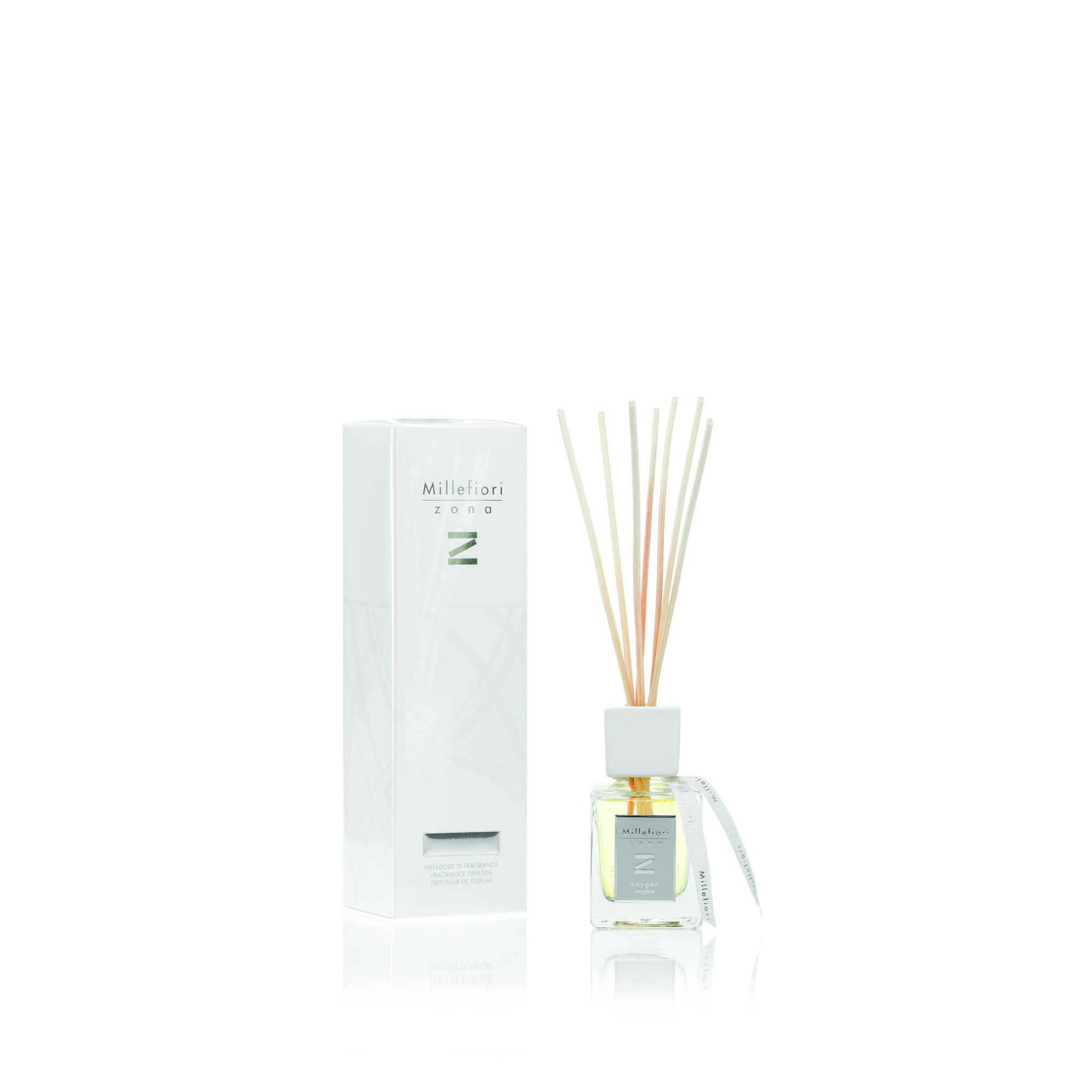 MILLEFIORI Milano Zona Oxygène Diffuseur, Verre, Blanc, 6,4 x 7,8 x 26,4 cm