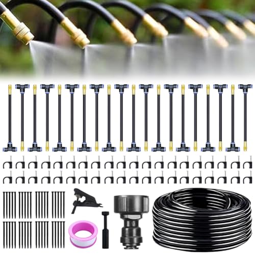 Kit d'arrosage de jardin 20m avec buses de brumisation réglables