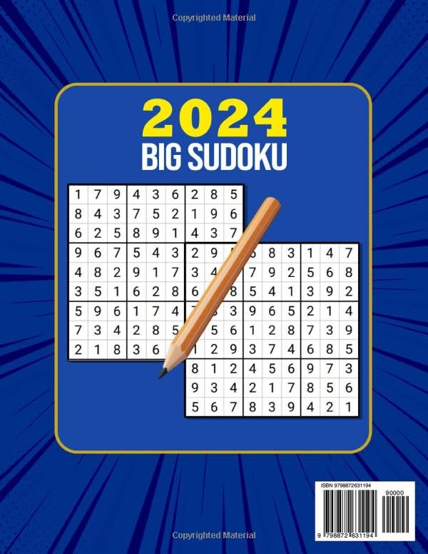 Vista 2 de 2024 BIG Sudoku Puzzles Book For Adults With Solution Big Sudoku Puzzles Games To Explore All Difficulty Levels From Easy To Hard With All