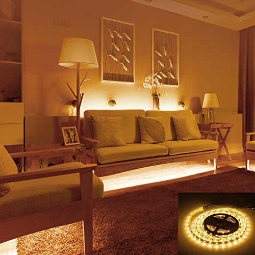 Junwen 20Ft Led Strip Light Warm White 360 Led Beads,12V Soft Dimmable Lights Strip,Flexible Undercabinet Tape Lighting,Bedroom String Light With Ul Listed Power Supply #TOP7