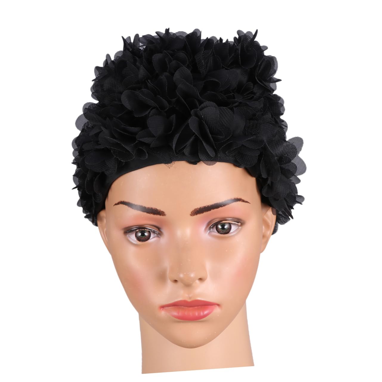 VANZACK 3piezas Gorro De Natación Forma De De para Mujer Diseño Elegante Color Negro Cómodo y Antideslizante para Piscina y Baño