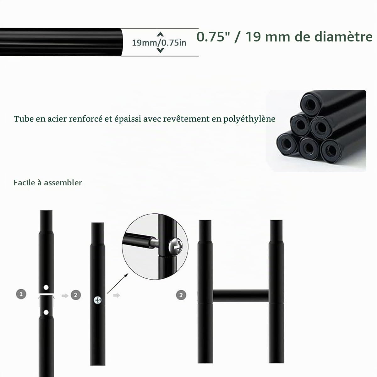 Arche de Jardin, Arceau à Rosiers en Métal, Treillis de Pergola Largeurs 80 140 200 240 300 400 cm, Tuteur Tonnelle Extérieure, Support pour Plantes Grimpantes, Décoration Mariage(L80 x H200 cm)