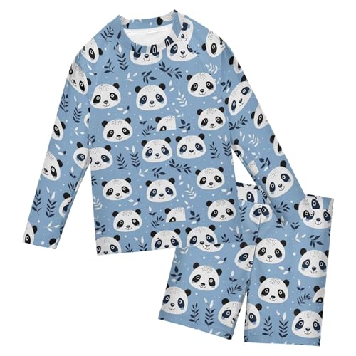 Panda Cute Animal Toddlers and Baby Boys' Swimsuit Trunk and Rashguard Set B0403387