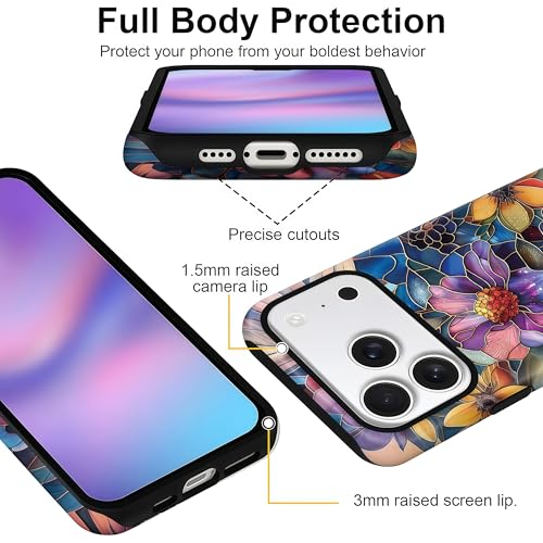 Coque iPhone 17 Pro Max anti-rayures aux fleurs vibrantes - 4