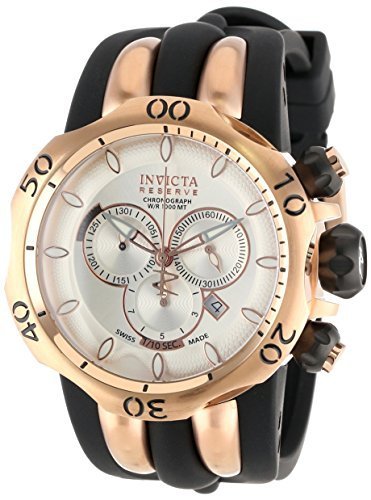 v Invicta CrN^ Men's 10832 Venom Reserve Swiss Chronograph White Textured Dial Black Polyurethane Band Watch Y jp [sAi]