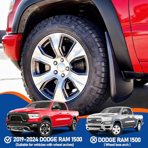 Image of Mud Flaps Splash Guards for 2019-2024 Dodge Ram 1500,OEM Fender Flares