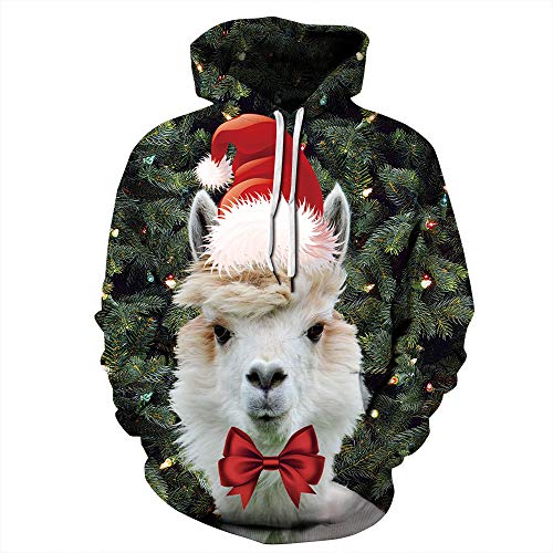 Sweat à capuche de Noël 3D ample et confortable taille L unisexe