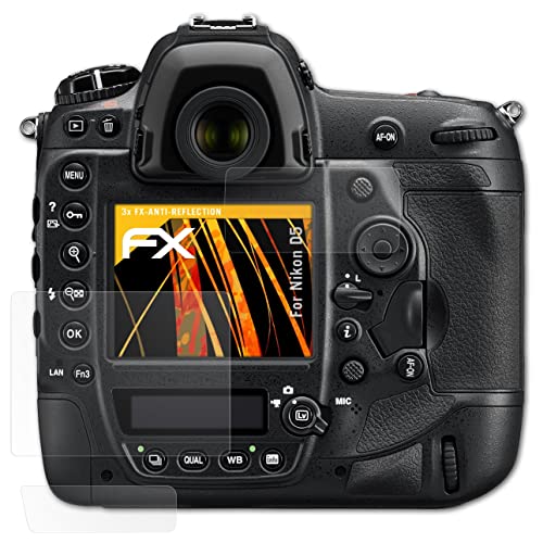 atFoliX Screen Protector compatible with Nikon D5 Screen Protection Film, anti-reflective and shock-absorbing FX Protector Film (Set of 3)