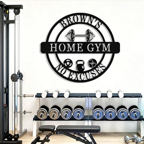 Custom Gym Sign for Home Gym, Personalized Gym Sign Metal Wall Decor Art - Image 5