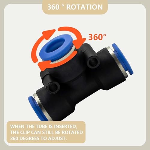 Miniatura 5 de Bwintech 10 piezas de 0.315 in recto empuje en conectar accesorios neumáticos, 2 vías plástico liberación rápida PU línea adaptador de aire