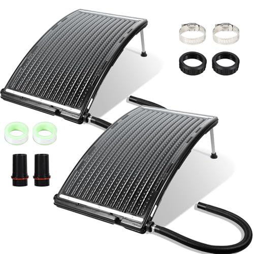 Vigevee Sonnenkollektor Poolheizung, 113x69x35cm Solarheizung Maximaler Durchfluss 10000 L/h, Pool Heizungen Solaranlage für Warmwasser, Gartendusche, Pool（2 Sets）