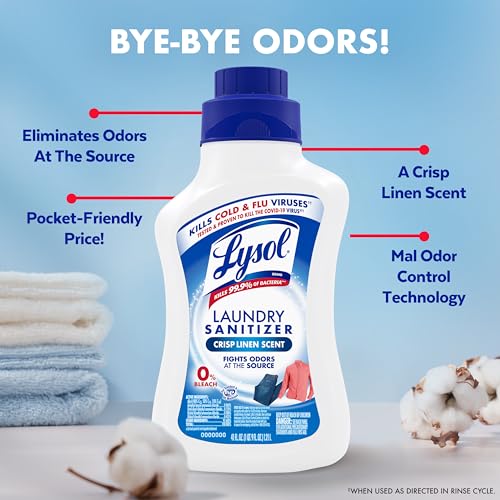 Lysol Laundry Sanitizer Liquid, Detergent Additive, Crisp Linen, 41oz - image 8