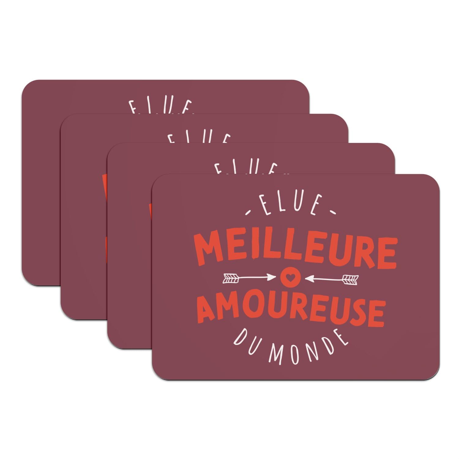 Sets de table antidérapants en caoutchouc rouge grand format imperméable