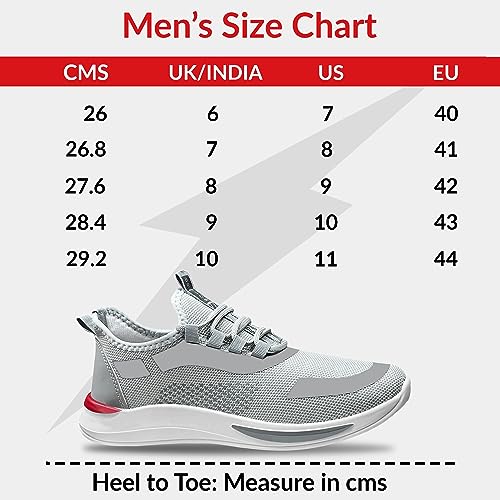 Image of BRUTON Men's Lightweight Running Shoes | Breathable Lace-Up Sports Shoes for Running, Walking, Gym