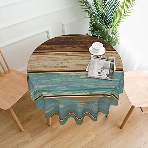 Wooden-Rustic-Tablecloth-Round-Farmhouse-Turquoise-Table-Cloths-Washable-Rustic-Table-Cover-for-Decoration-Kitchen-Dining-Room-60×90-Inch Wooden Rustic Tablecloth Round Farmhouse Turquoise Table Cloths Washable Rustic Table Cover for Decoration Kitchen Dining Room 60×90 Inch