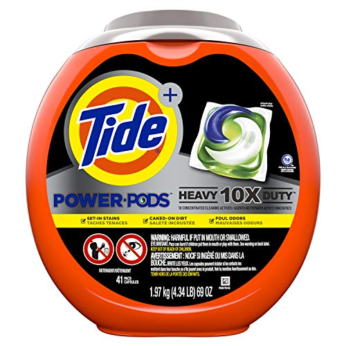 Tide Power PODS Laundry Detergent Liquid Pacs, 10X Heavy Duty for Impossible Stains