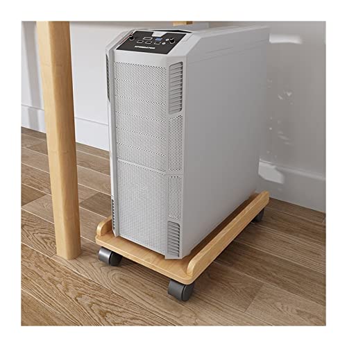 Soporte móvil para torre PC bajo escritorio, soporte de CPU de madera con ruedas, adecuado para la mayoría de cajas de PC (Natural) miniatura 1