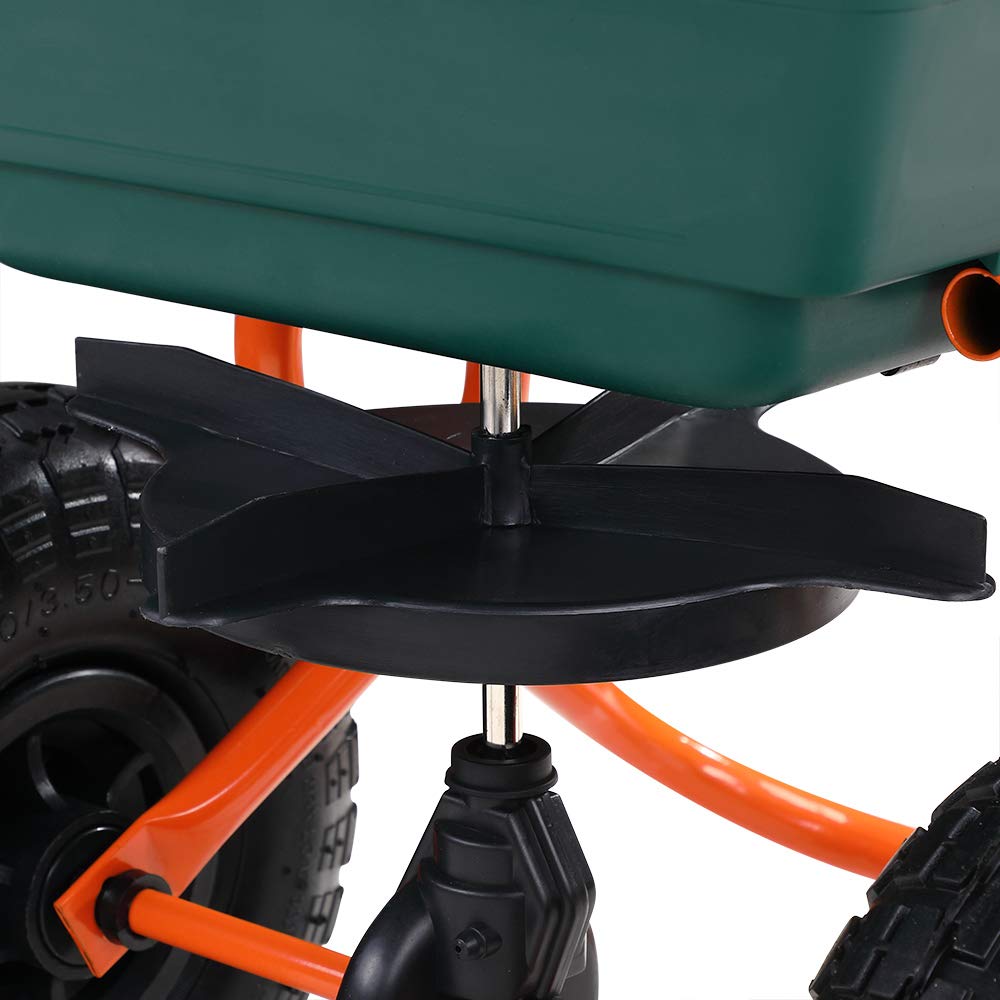 Gardebruk Epandeur 20 L Grandes Roues régulation quantité sel Sable graines de semence Engrais Gravier Jardin Gazon extérieur épandage Hiver