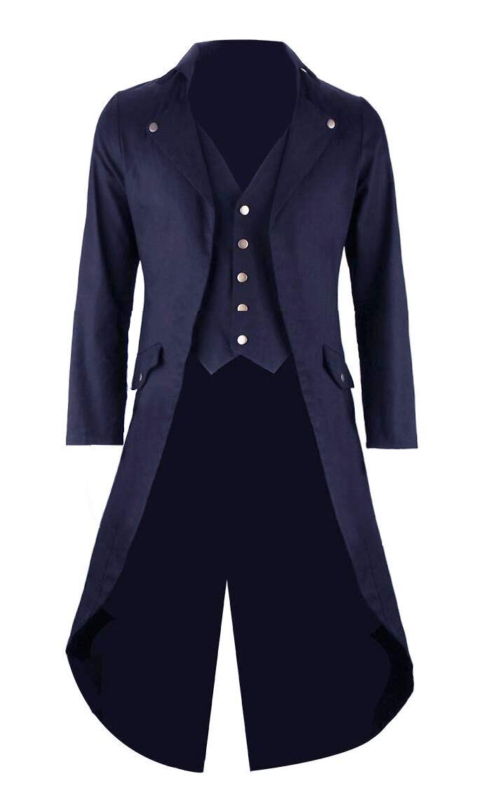GOLDSTITCH Mens Black Vintage Tailcoat Jacket Fancy Cool Cosplay Costume Robe