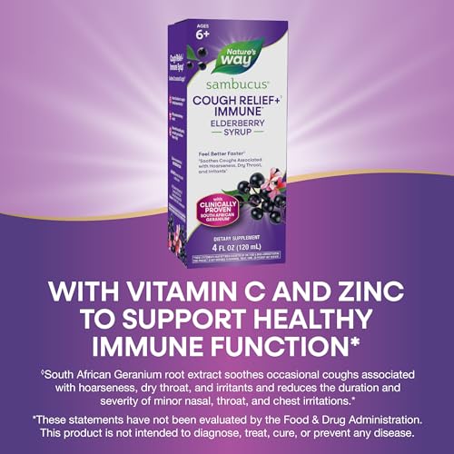 Nature's Way Sambucus Cough Relief +(1) Immune* Syrup, Vegan, 4 fl oz - image 4