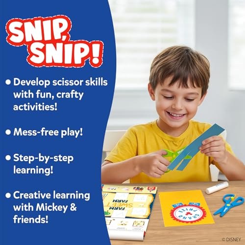 Image of Skillmatics Scissor Skills Activity Book - Snip Snip Mickey Mouse Clubhouse, 25 Fun Cutting & Creative Activities, 2 Child-Safe Scissors, Fine Motor Skills Craft Kit, Gifts for Kids Ages 3, 4, 5, 6, 7