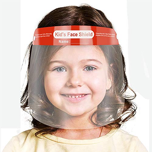 Astonlink Face Shields for Kids, 6 Pack Anti-Fog Face Visor with Adjustable Elastic Band and Sponge for Children Kids Boys and Girls (Blue Kids' Face Shield)