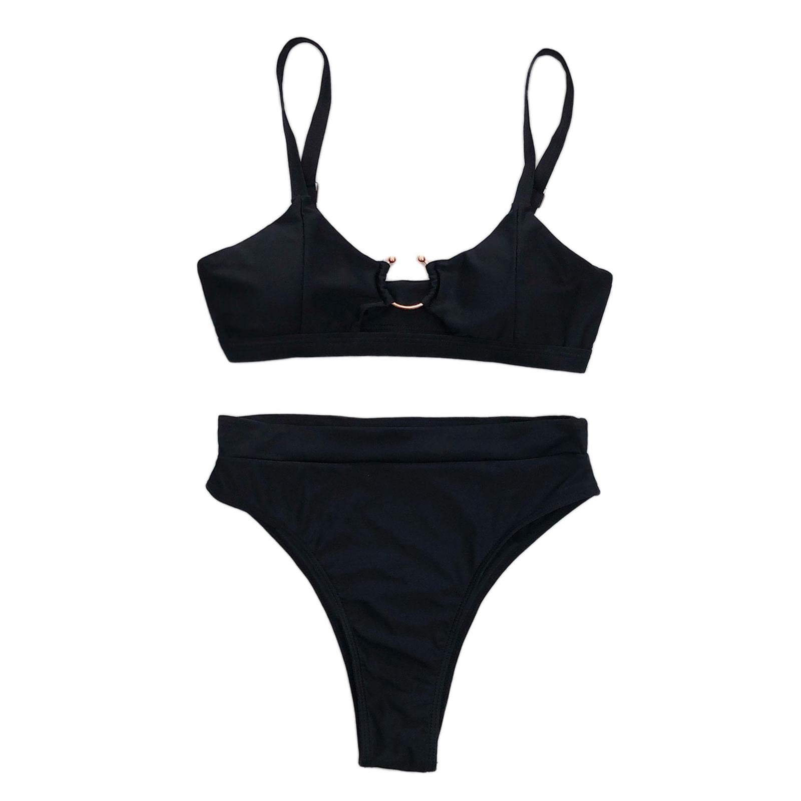 Bikini Set Two Pieces Swimwear Beach Bathing Suit Beachwear Black_L-image-35