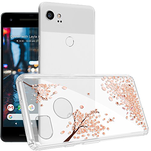 Google Pixel 2 Xl Case,Topnow [Anti-Scratch Pc + Shockproof Anti-Drop Soft Tpu] Advanced Printing Pattern Phone Cases Glossy Drawing Design Cover For Google Pixel 2 Xl(Falling Plum) #TOP2