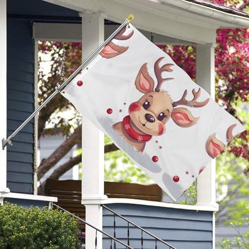Drapeau de bienvenue Noël avec renne pour sublimer l'entrée de votre cour