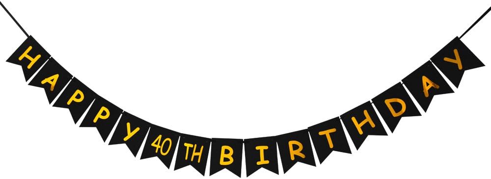 Happy 40th Birthday Banner 40th Birthday Party Decor 40 Years Loved