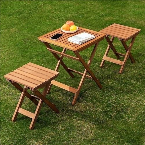 Mesa exterior plegable de madera para balcones pequeños y patios 2
