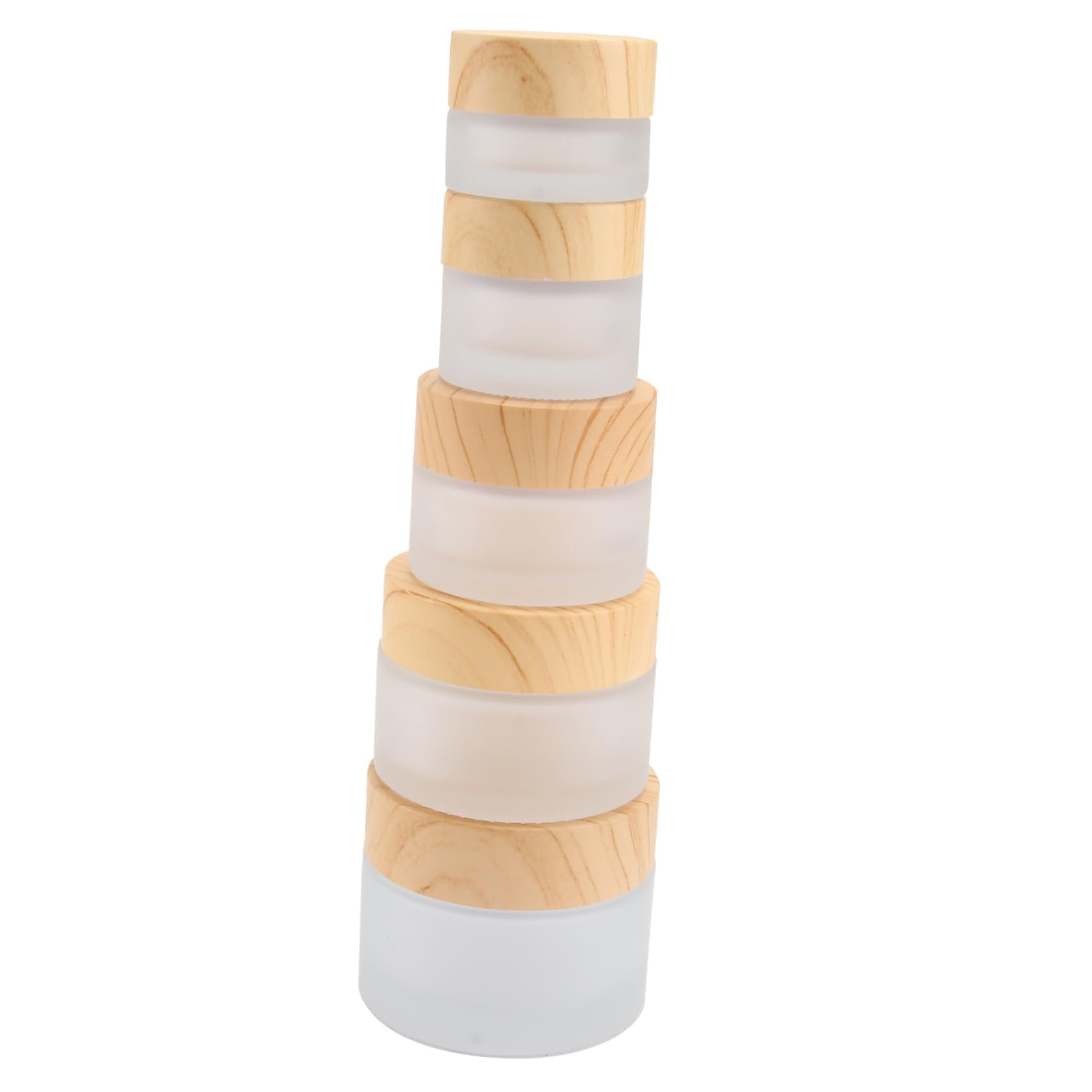 CHUOZI 5pcs Travel Bottles Containers with Lids Cosmetic Pen Cooler Case Cream Jar Vacuum Bottle Container with Lid Soap Wooden