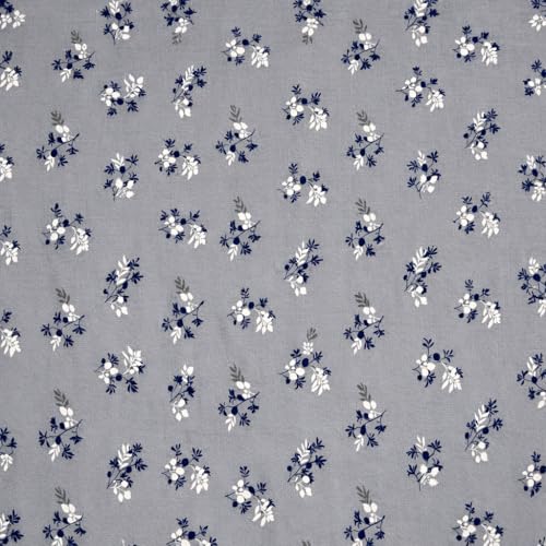 Image of Designer Floral Printed Flat Bedsheet for Double Bed 200tc to 220tc | Ultra Soft Cotton Fabric | King /Queen Size Top Sheet with 2 Matching Pillow Covers - 228 x 228 Cm, Grey