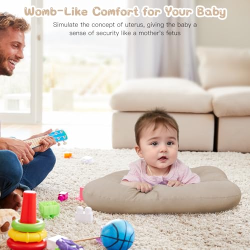Image of Baby Lounger for Newborn, Bionic Design Baby Lounger, Soft Organic Cotton Breathable Lounger for Infants 0-24 Months (Apricot)