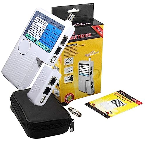 Image of iMBAPrice NF-3468 4-in-1 Network Cable Tester | RJ45 RJ11 USB BNC, With Remote, LAN Continuity Checker, Cat5 Cat5e Cat6 STP UTP Ethernet, Telephone & Coaxial Cables