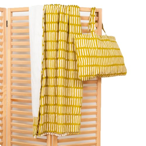 TRAMAS+ Pareo Toalla Grande, Toallas Multiusos Complementos Playa Mujer, Fular Chal para el Mar y Piscina - Lemonade Verde Lima Pack