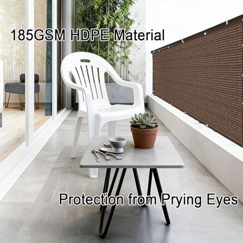 Brise vue balcon opaque anti-UV marron idéal contre le vent - 8