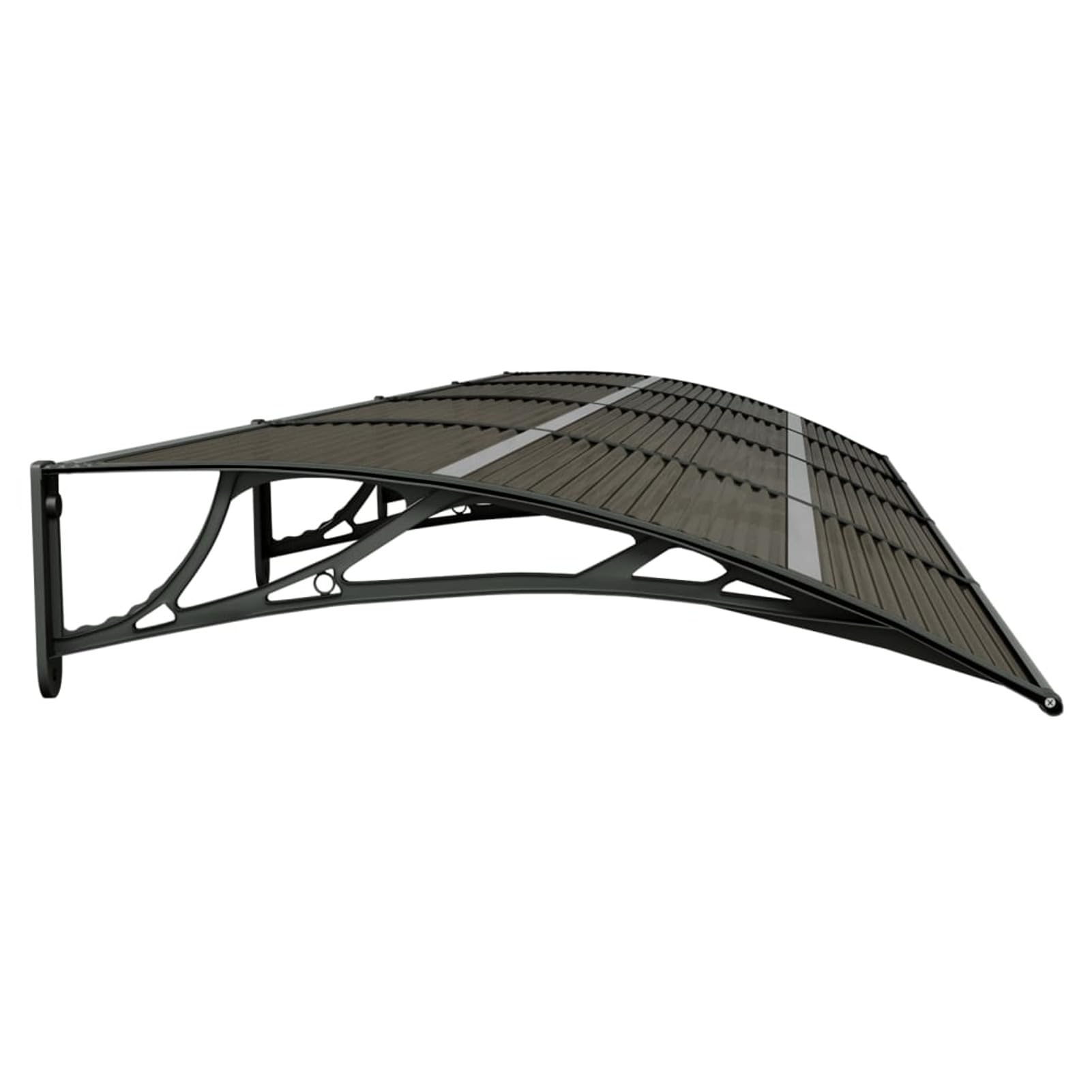 Marquesina De Policarbonato Gris Para Puerta Exterior - Tejadillo De Protección 400x100 Cm, Resistente A La Intemperie