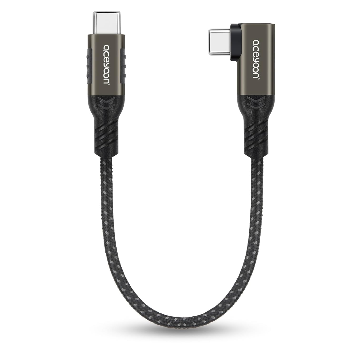 aceyoon USB C Kabel Kurz 10cm, 240W USB C auf USB C Kabel 5A PD Schnellladekabel USB C Winkel 90 Grad mit E-Marker Chip für iPhone 16 15 Pro Max, für MacBook, für Samsung Galaxy, für Huawei