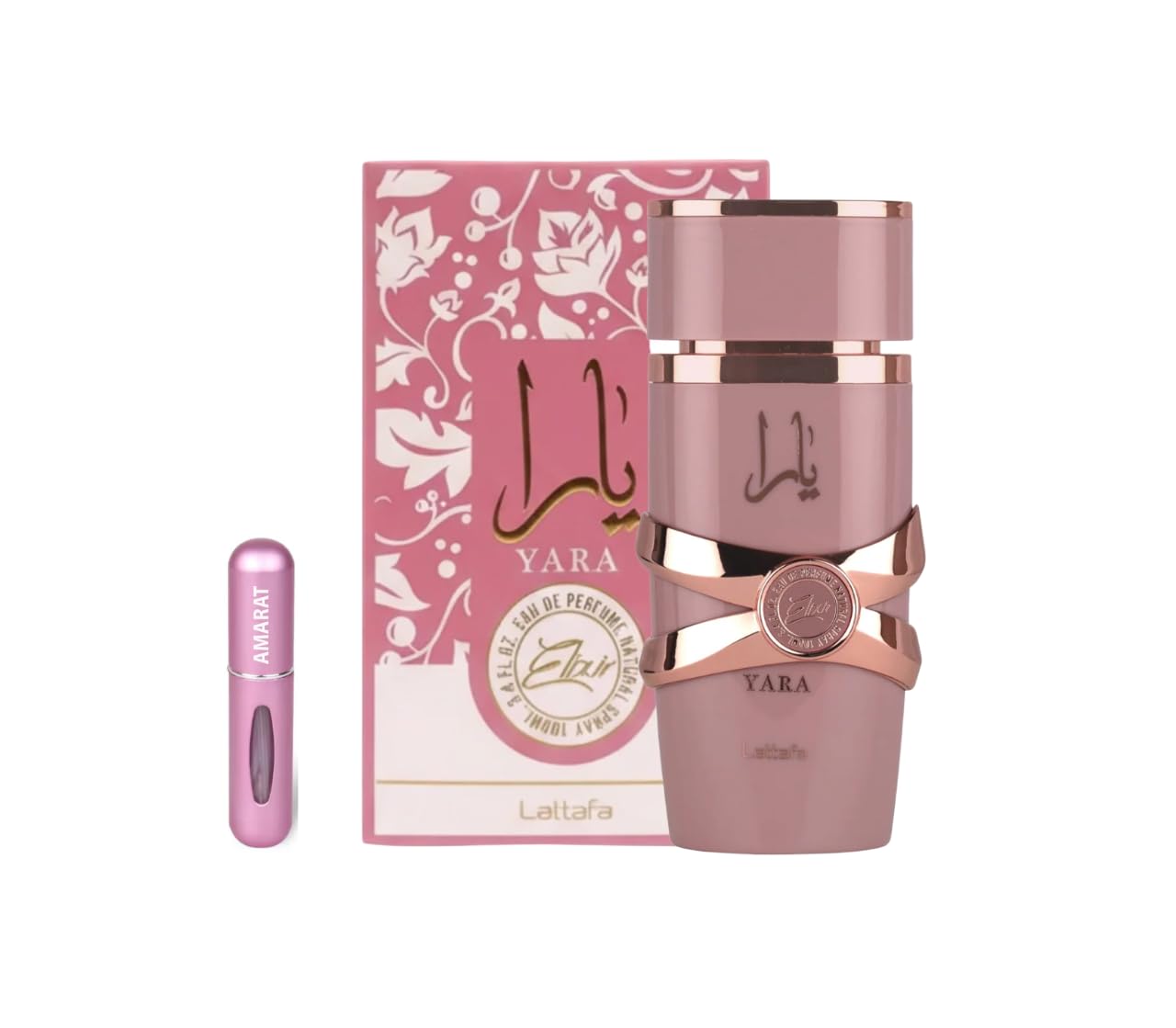 Lattafa Yara Elixir Eau de Parfum 100 ml, Profumo Arabo per Donna Dolce e di Lunga Durata, Include Atomizzatore, Fragranza Femminile Duratura con Note di Fragola S’mores, Gelsomino e Vaniglia (Yara