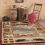 Lakeside Retreat Red Large 9x12 Area Rugs for Living Room - Bedroom or DiningRoom - Cabin, Lodge and Farmhouse Style Rustic Indoor Carpet