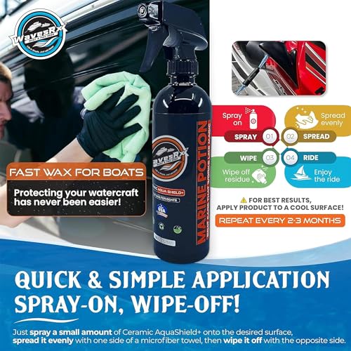 WavesRx High-Performance Ceramic Spray Coating for Boats & Jet Skis (AquaShield+) | Marine Grade SiO2 Sealant Protects from Salt, Contaminants & UV Damage | Fast Wax Silicon Dioxide Hydrophobic Polish — view 4