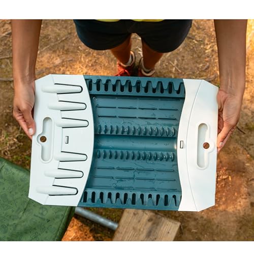 Coghlan\'s Snapfold™ Dish Rack – Portable Camp Kitchen Organizer, Space-Saving Foldable Dish Drying Rack with Dish and Utensil Slots, Drinkware Holder, for Camping, RVs, and Travel