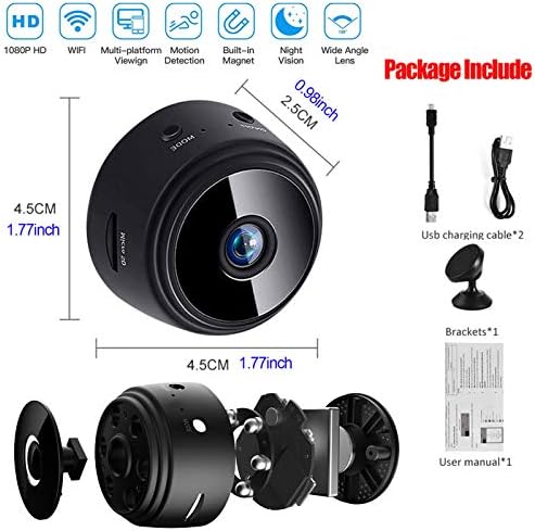 XINGXINGFAN Mini Spy Hidden Camera 1080P HD Small Wireless Home Security Surveilla Spy Cam, WiFi Spy Camera with Audio,Motion Detection Video Micro Nanny Cam, Live Stream Tiny Pet Camera